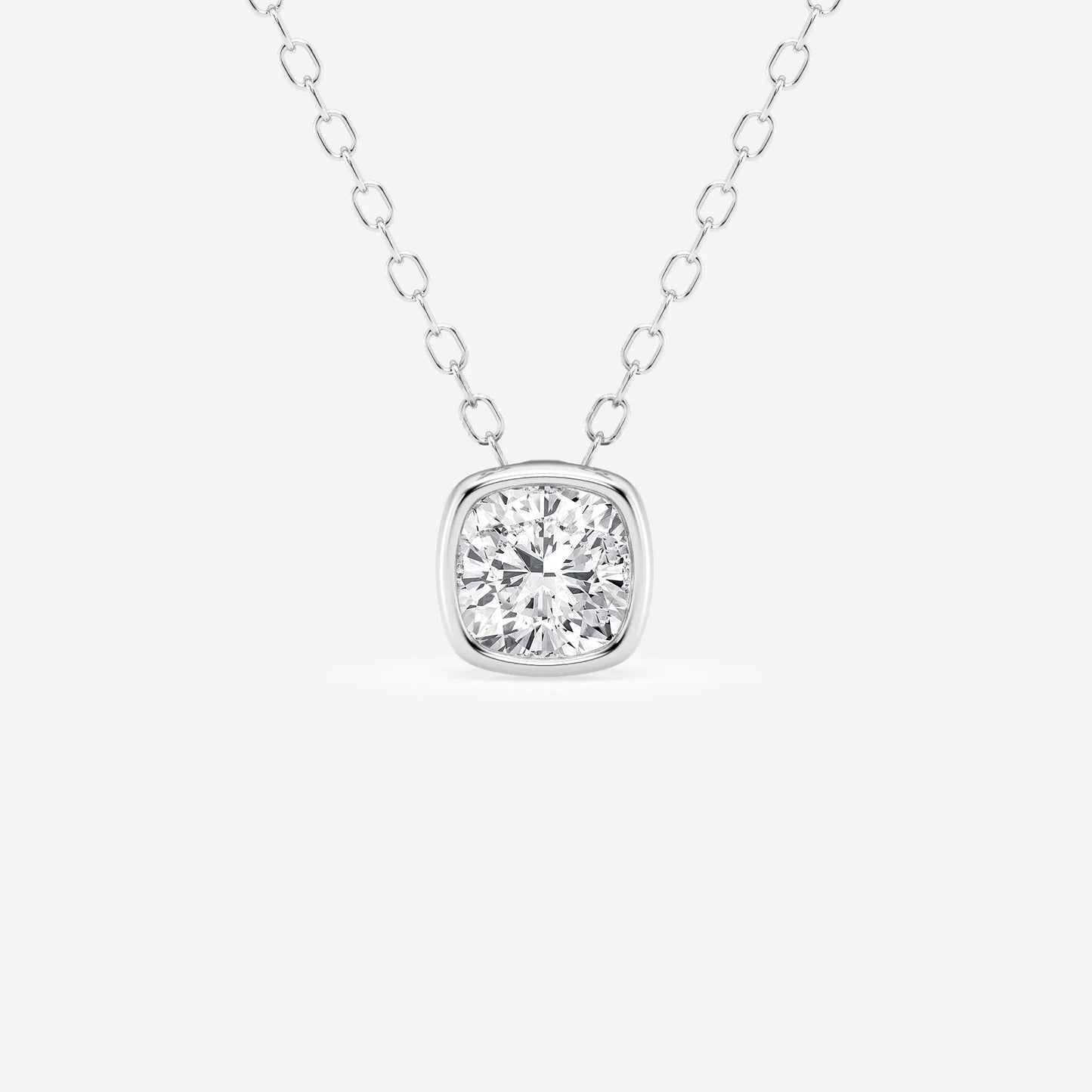 Modern Bezel Cushion Lab Diamond Pendant (7300312170680)