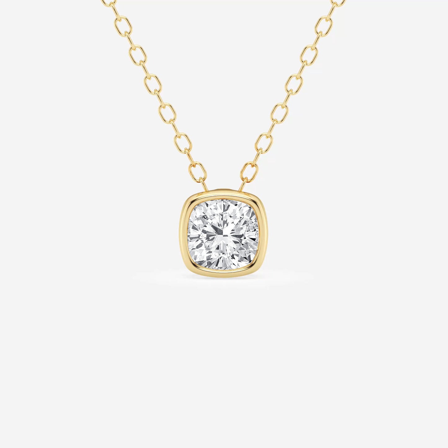 Modern Bezel Cushion Lab Diamond Pendant (7300312170680)