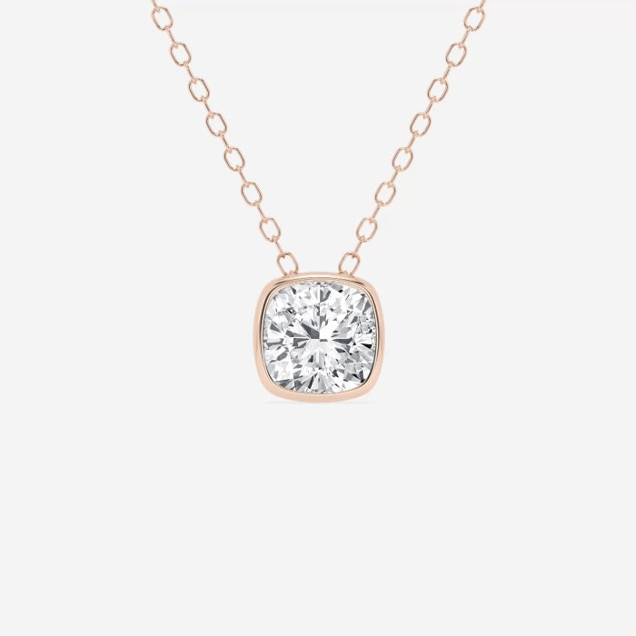 Modern Bezel Cushion Lab Diamond Pendant (7300312170680)