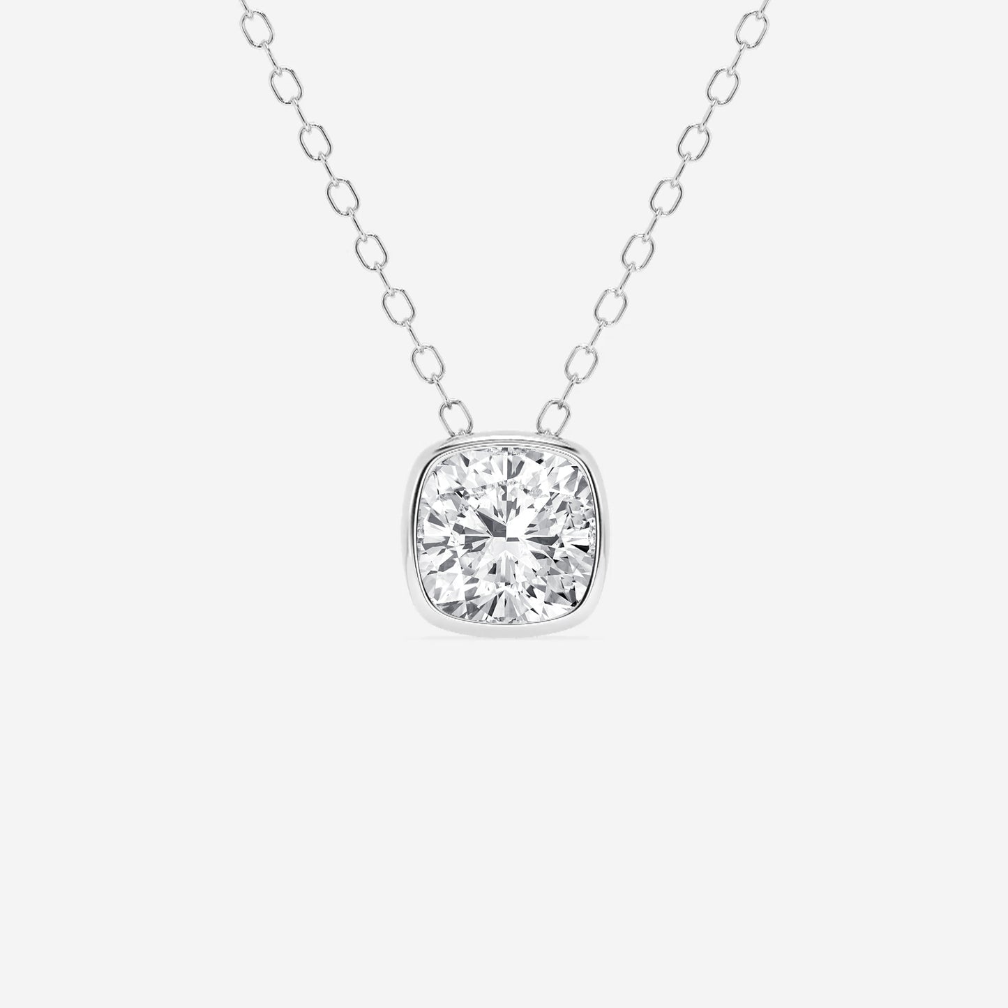 Modern Bezel Cushion Lab Diamond Pendant (7300312170680)