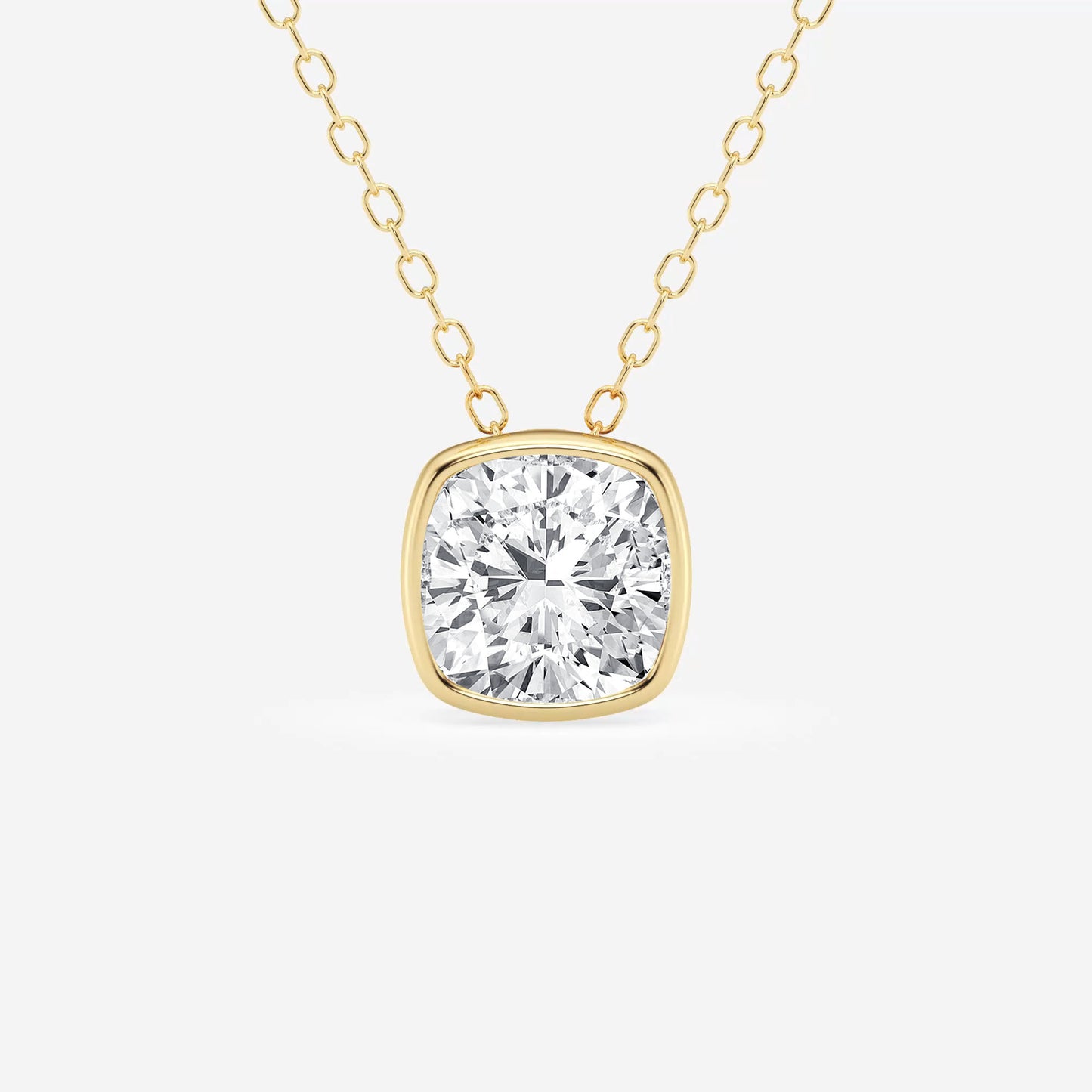 Modern Bezel Cushion Lab Diamond Pendant (7300312170680)