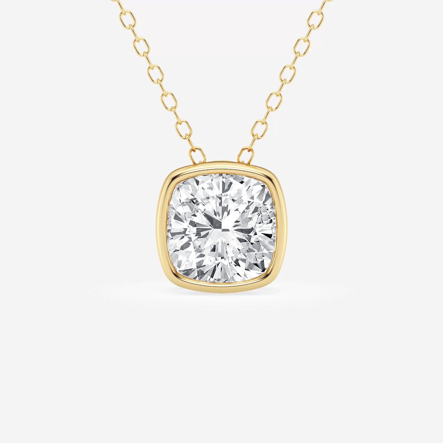 Modern Bezel Cushion Lab Diamond Pendant (7300312170680)