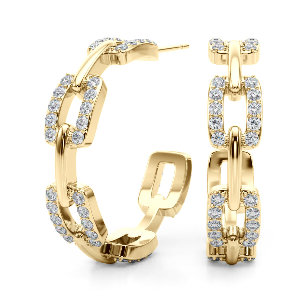 Chain Link Pavé Hoop Earrings With Lab-Grown Diamonds (1.00 ct. tw.) (7201705525432)