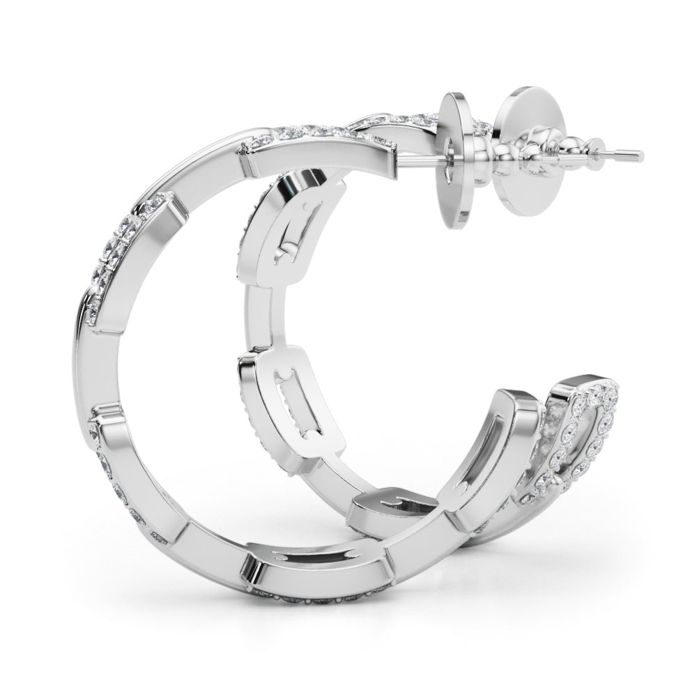 Chain Link Pavé Hoop Earrings With Lab-Grown Diamonds (1.00 ct. tw.) (7201705525432)