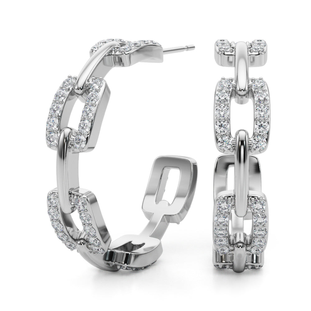 Chain Link Pavé Hoop Earrings With Lab-Grown Diamonds (1.00 ct. tw.) (7201705525432)