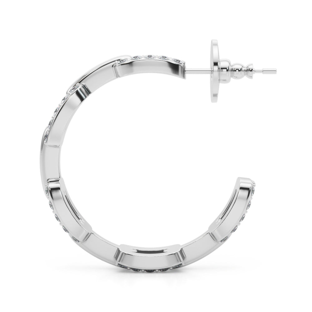 Chain Link Pavé Hoop Earrings With Lab-Grown Diamonds (1.00 ct. tw.) (7201705525432)