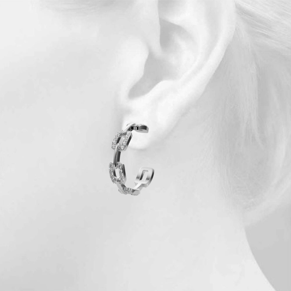 Chain Link Pavé Hoop Earrings With Lab-Grown Diamonds (1.00 ct. tw.) (7201705525432)