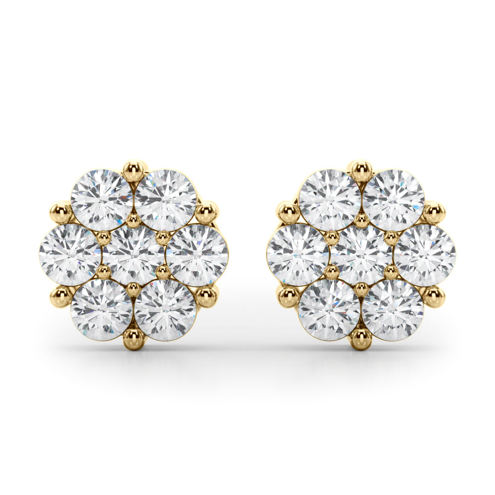 Flower Cluster Lab-Grown Diamond Studs (7201705558200)