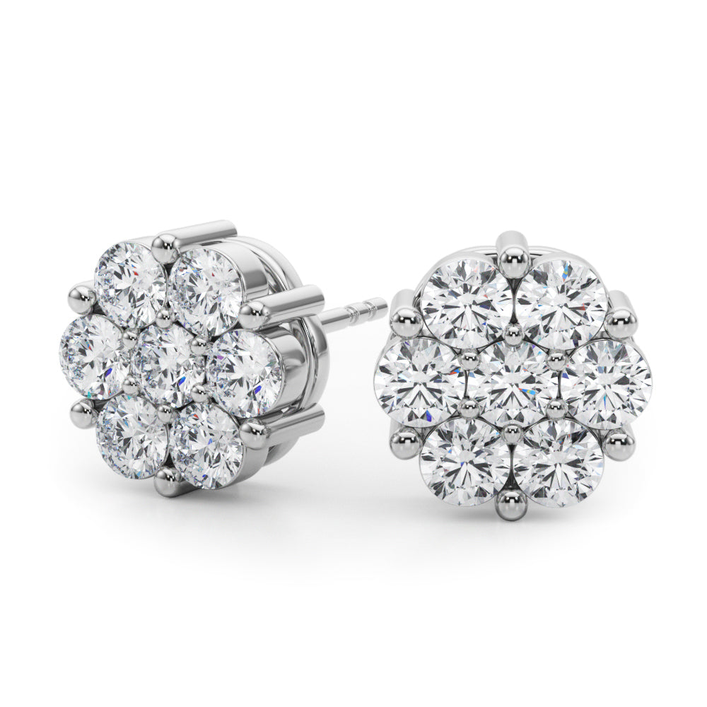 Flower Cluster Lab-Grown Diamond Studs (7201705558200)