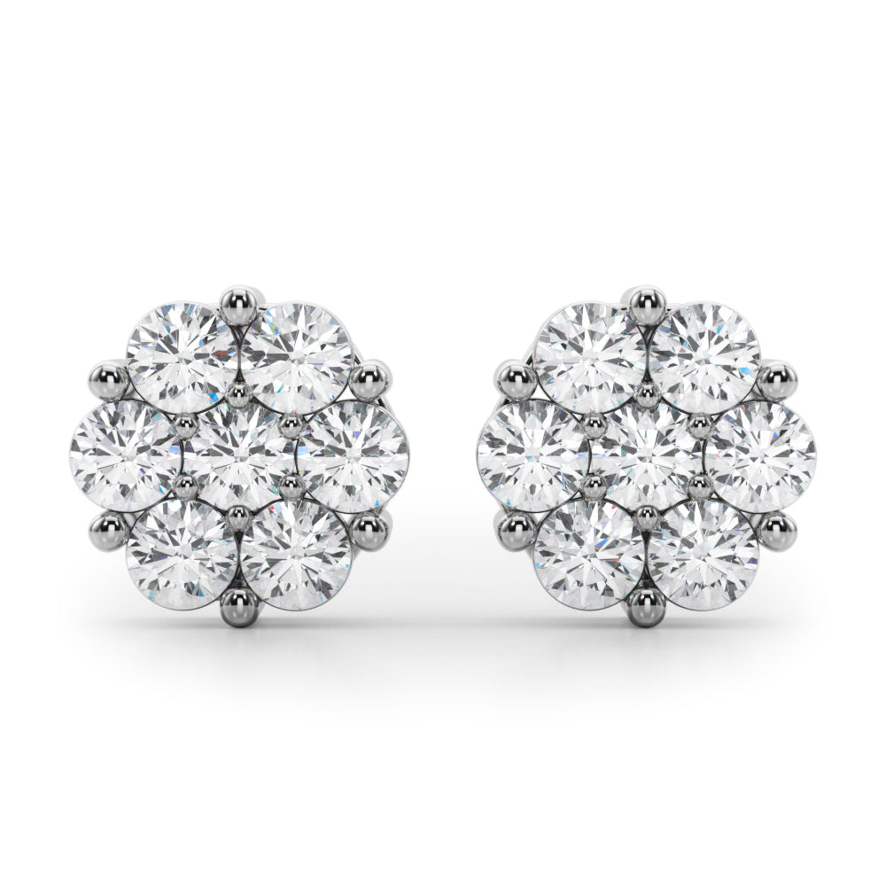 Flower Cluster Lab-Grown Diamond Studs (7201705558200)