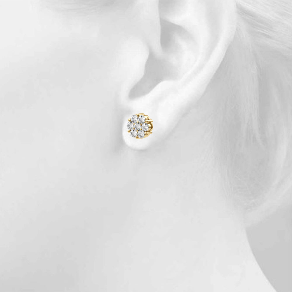 Flower Cluster Lab-Grown Diamond Studs (7201705558200)