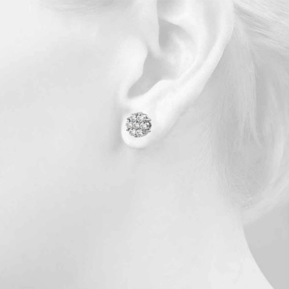 Flower Cluster Lab-Grown Diamond Studs (7201705558200)