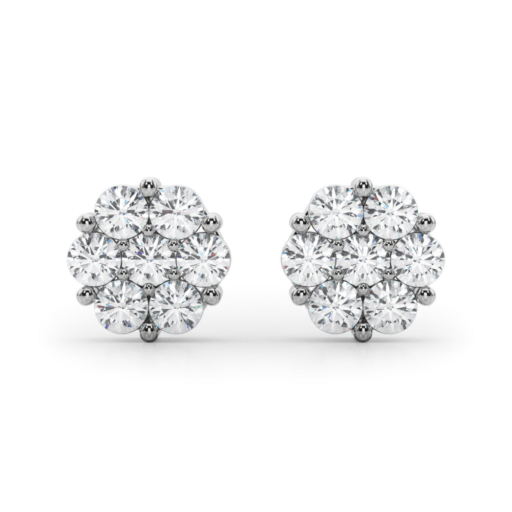 Flower Cluster Lab-Grown Diamond Studs (7201705558200)