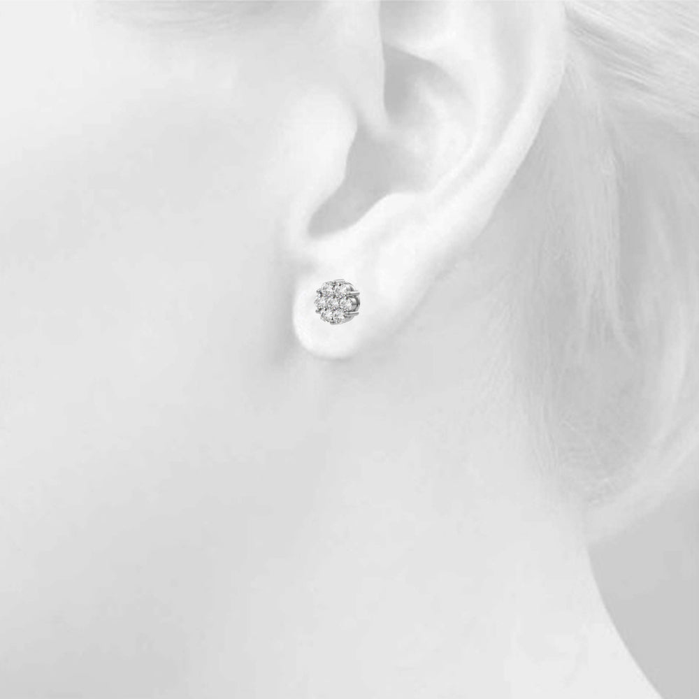 Flower Cluster Lab-Grown Diamond Studs (7201705558200)