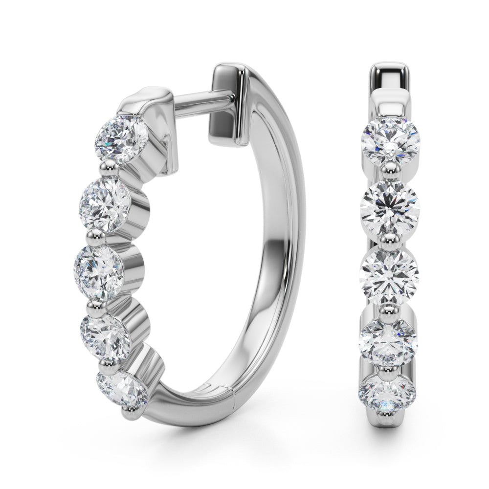 Shared Prong Lab-Grown Diamond Hoops  (1 ct. tw.) (7201705623736)