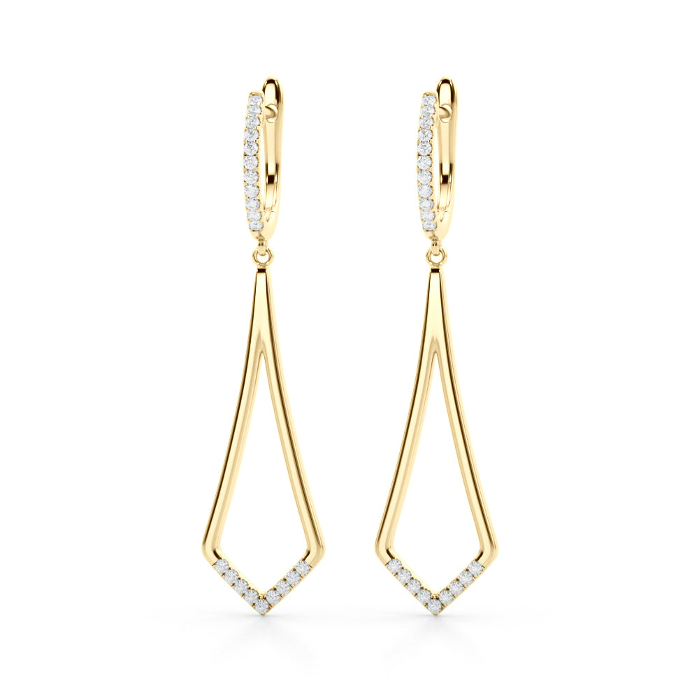 Geometric Pavé Lab-Grown Diamond Drop Earrings (7201705689272)