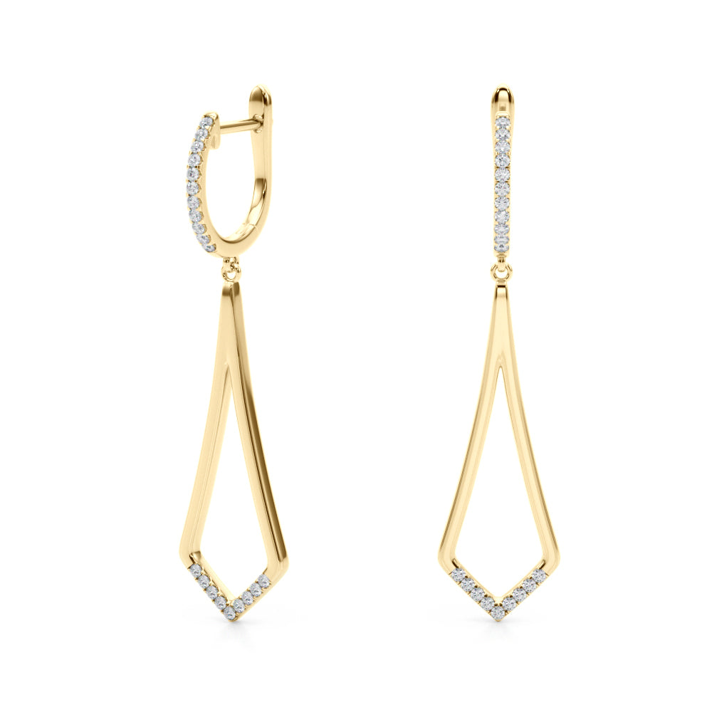 Geometric Pavé Lab-Grown Diamond Drop Earrings (7201705689272)