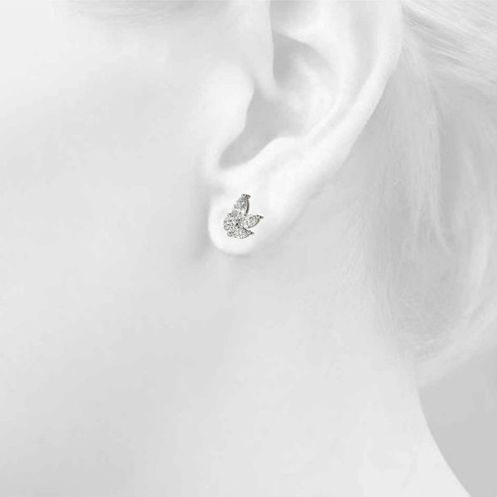 Marquise Cluster Lab-Grown Diamond Stud Earrings (7201705787576)