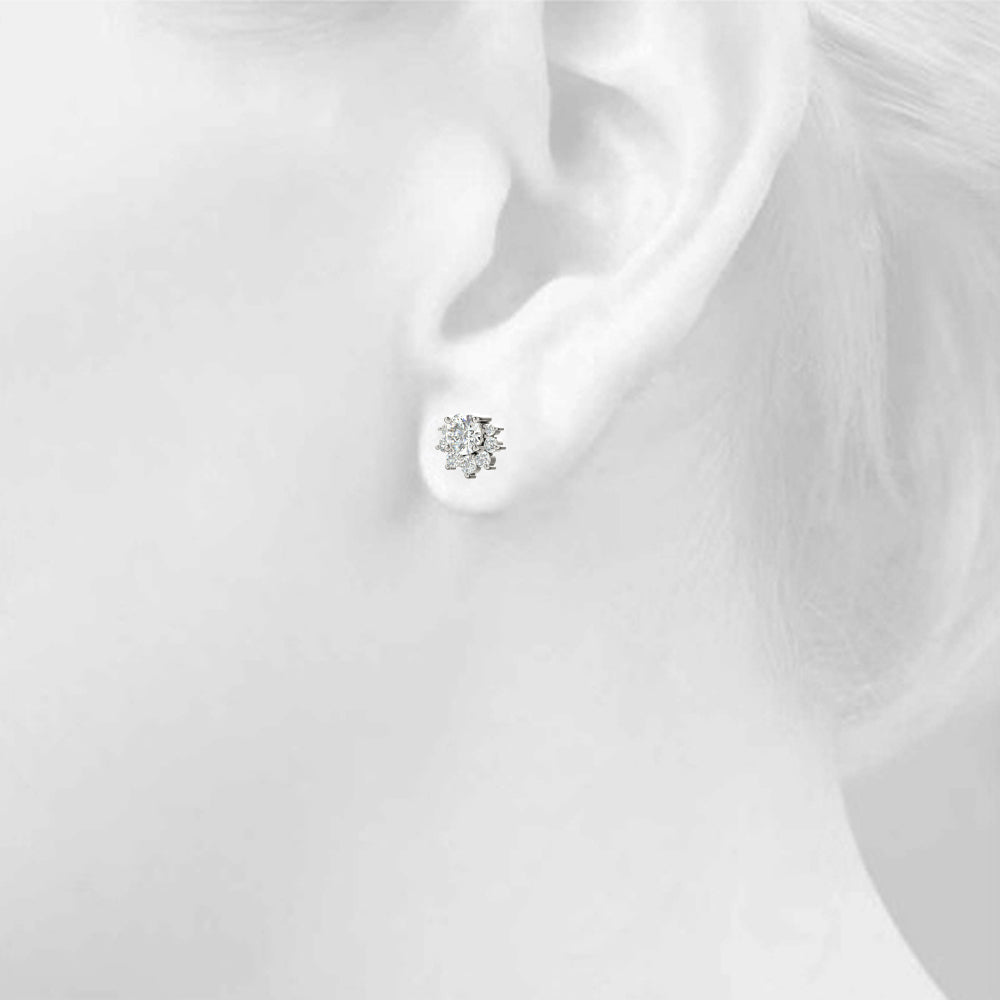 Petal Cluster Lab-Grown Diamond Stud Earrings (7201705820344)