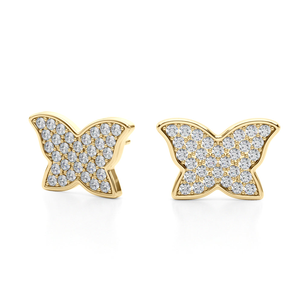 Butterfly Lab-Grown Pavé Diamond Stud Earrings (2/3 ct. tw.) (7201705853112)