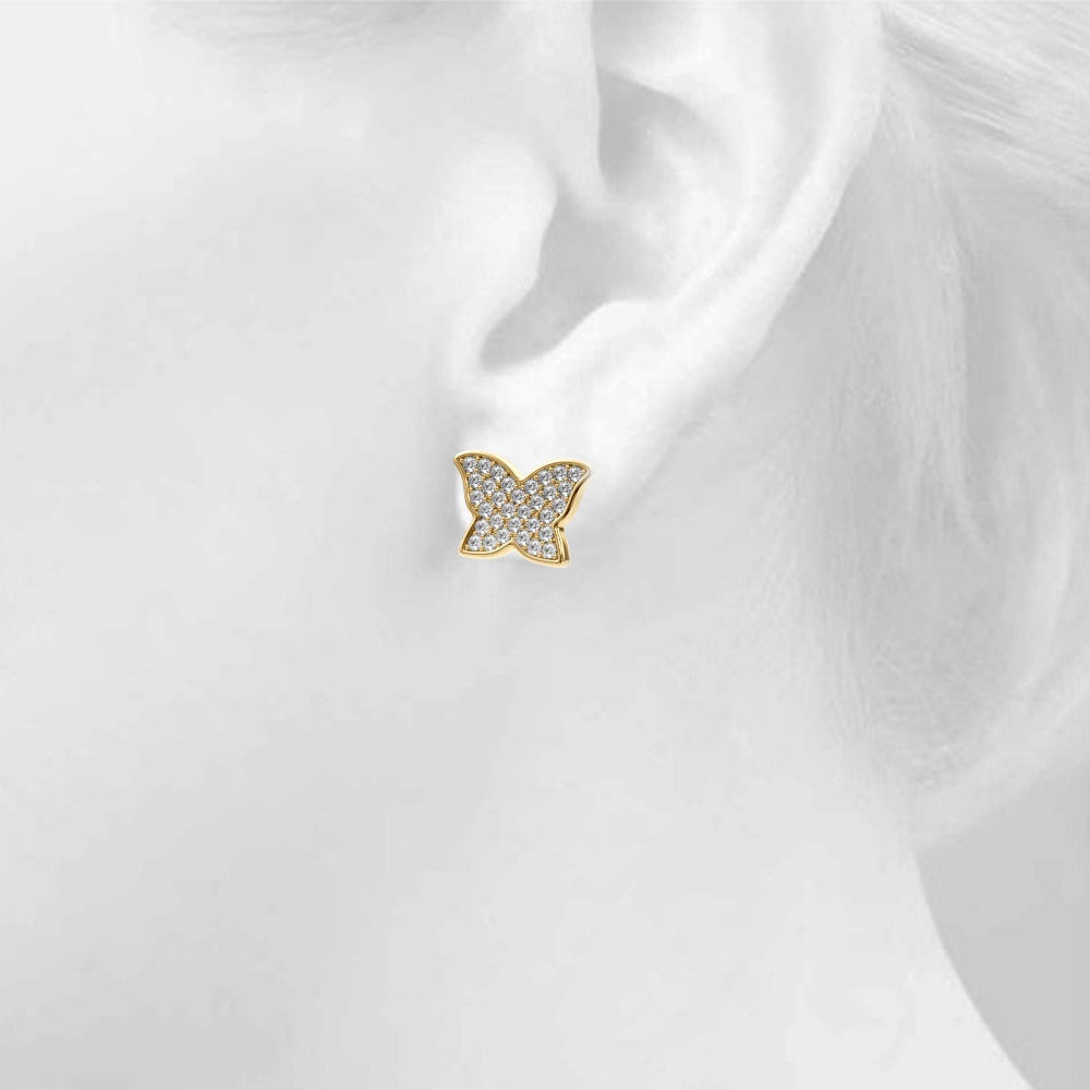 Butterfly Lab-Grown Pavé  Diamond Stud Earrings (2/3 ct. tw.) (7201705853112)