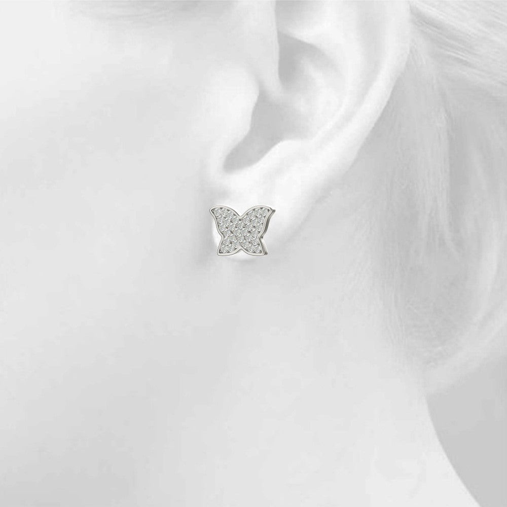 Butterfly Lab-Grown Pavé Diamond Stud Earrings (2/3 ct. tw.) (7201705853112)