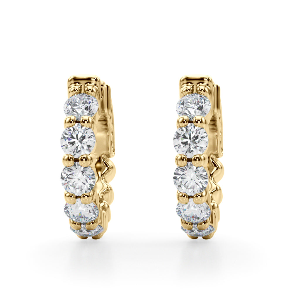 Shared Prong Diamond Hoop Earrings (1.60 ct. tw.) (7196795666616)