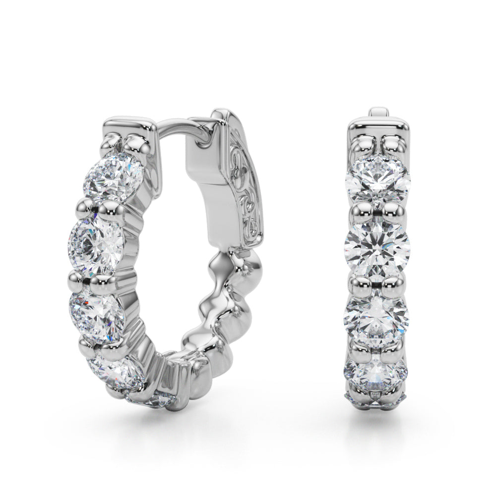 Shared Prong Diamond Hoop Earrings (1.60 ct. tw.) (7196795666616)