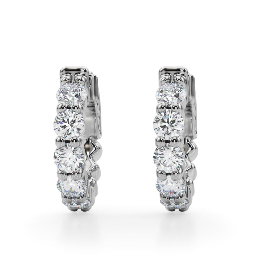 Shared Prong Diamond Hoop Earrings (1.60 ct. tw.) (7196795666616)