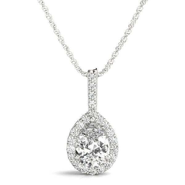 Pear Shaped Lab-Grown Diamond Halo Pendant (.55 ct. tw.) (7201706049720)