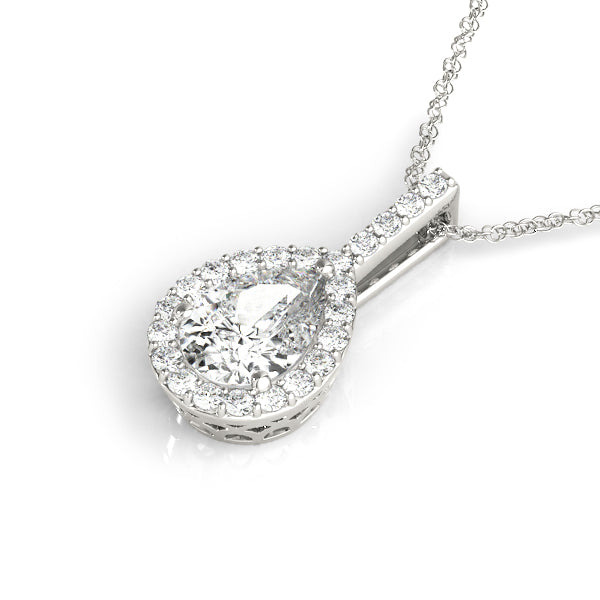 Pear Shaped Lab-Grown Diamond Halo Pendant (.55 ct. tw.) (7201706049720)