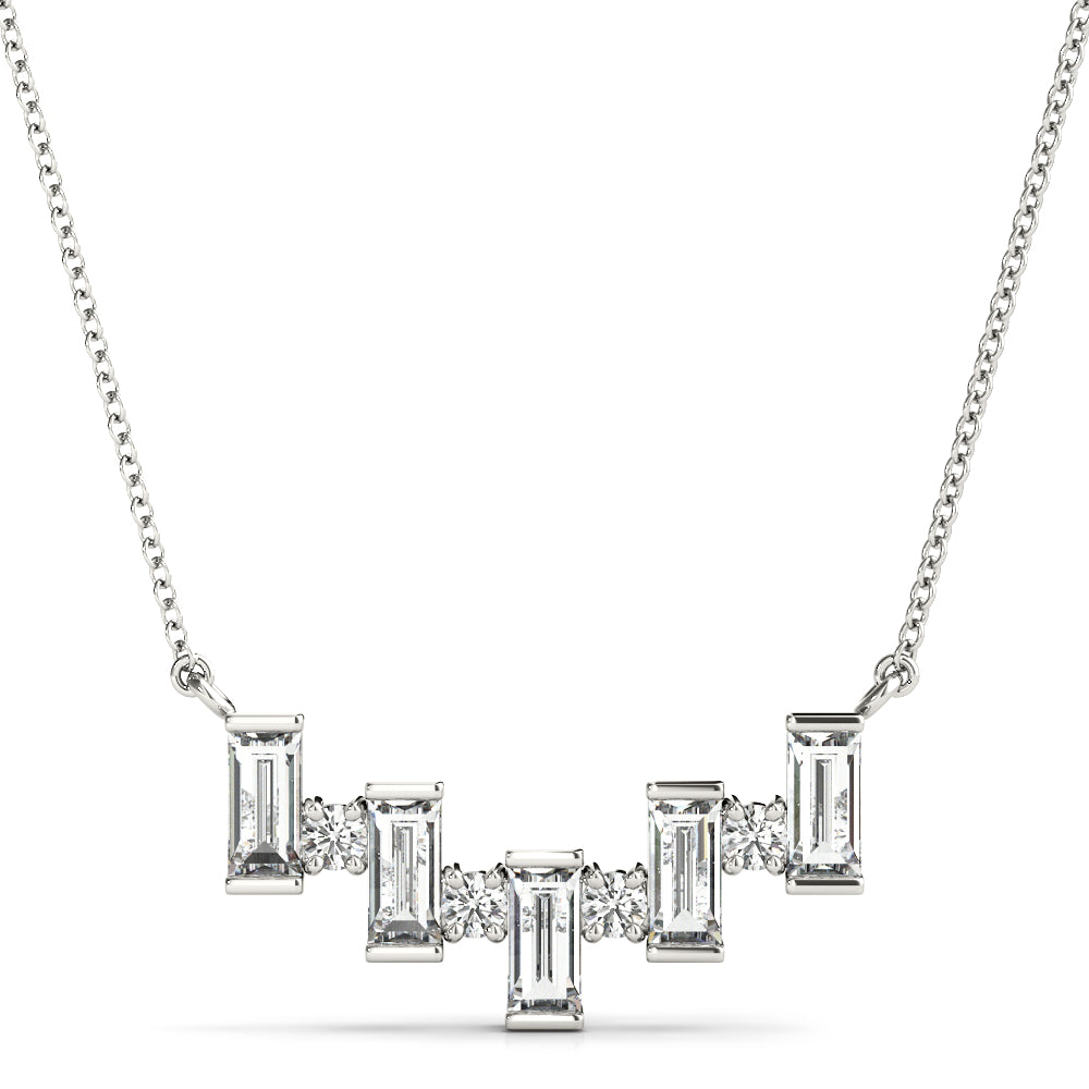 Alternating Emerald-Cut and Round Lab-Grown Diamond Pendant (7201706737848)