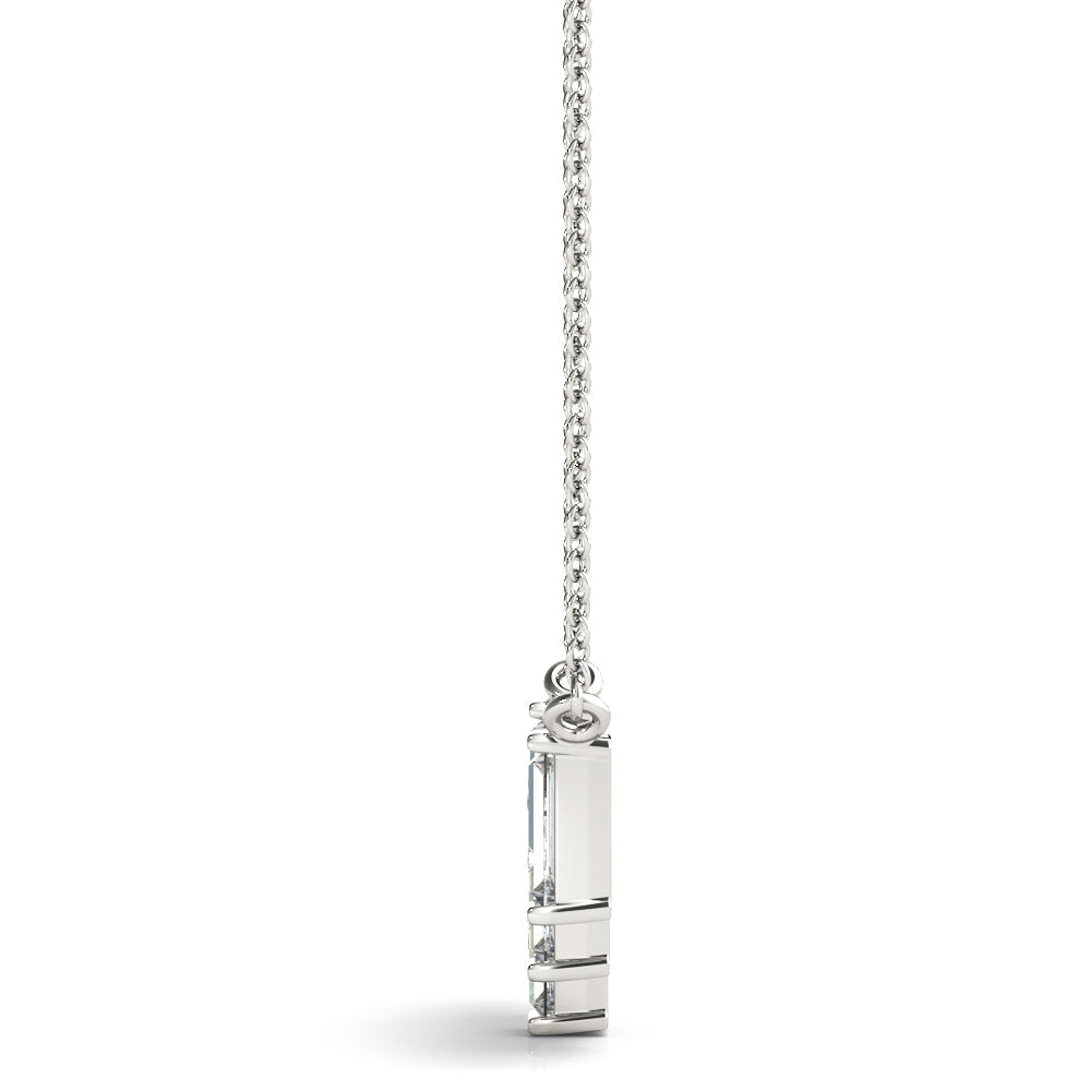 Alternating Emerald-Cut and Round Lab-Grown Diamond Pendant (7201706737848)