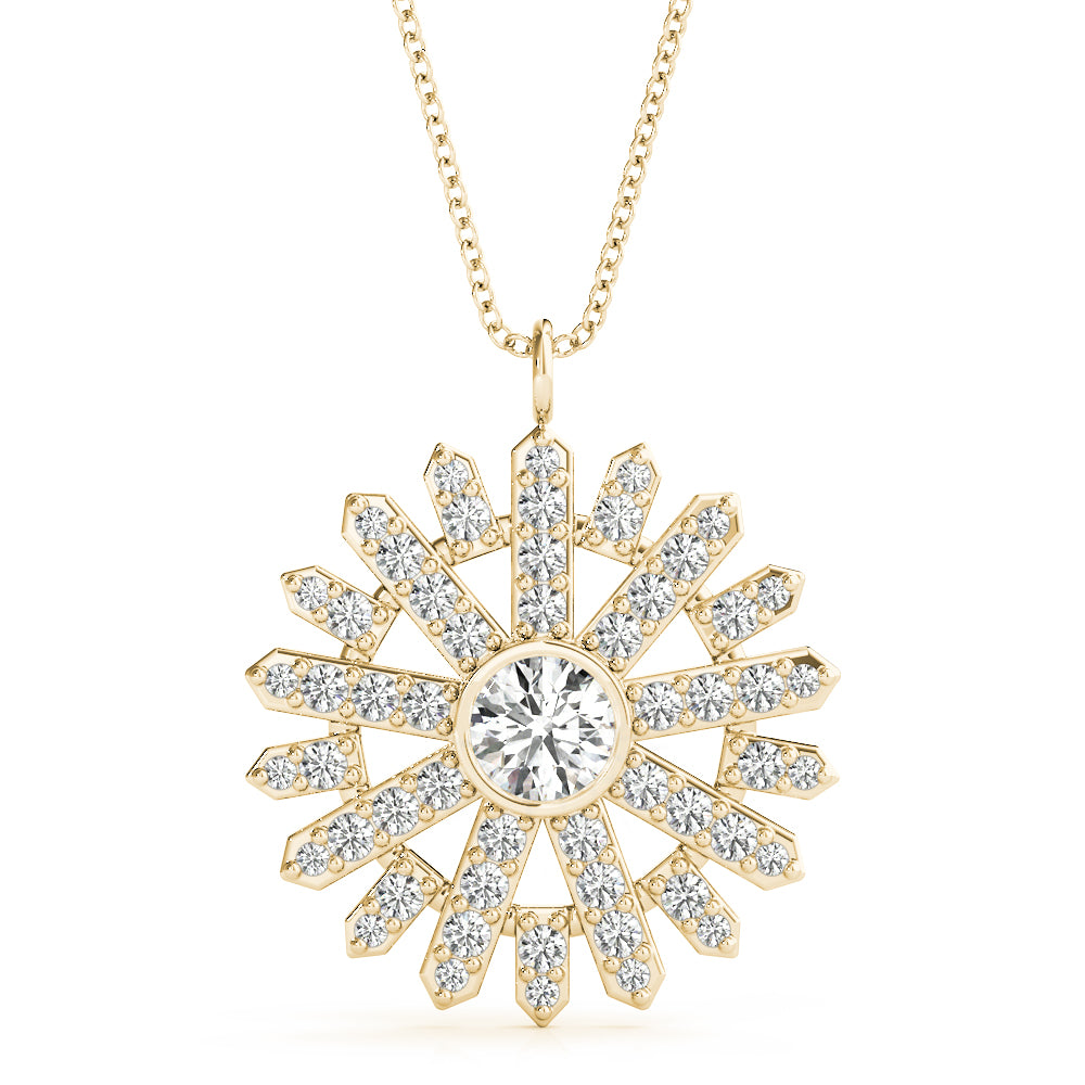 Sunburst Lab-grown Diamond Pendant (7204467048632)