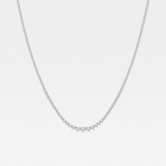 Round Lab Diamond Graduated Riviera Necklace 14K White Gold (5 ct. tw.) (7281924505784)
