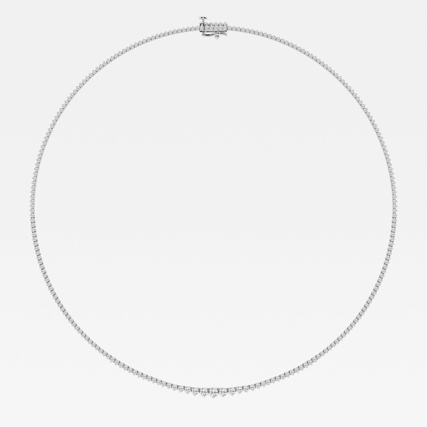 Round Lab Diamond Graduated Riviera Necklace 14K White Gold (5 ct. tw.) (7281924505784)