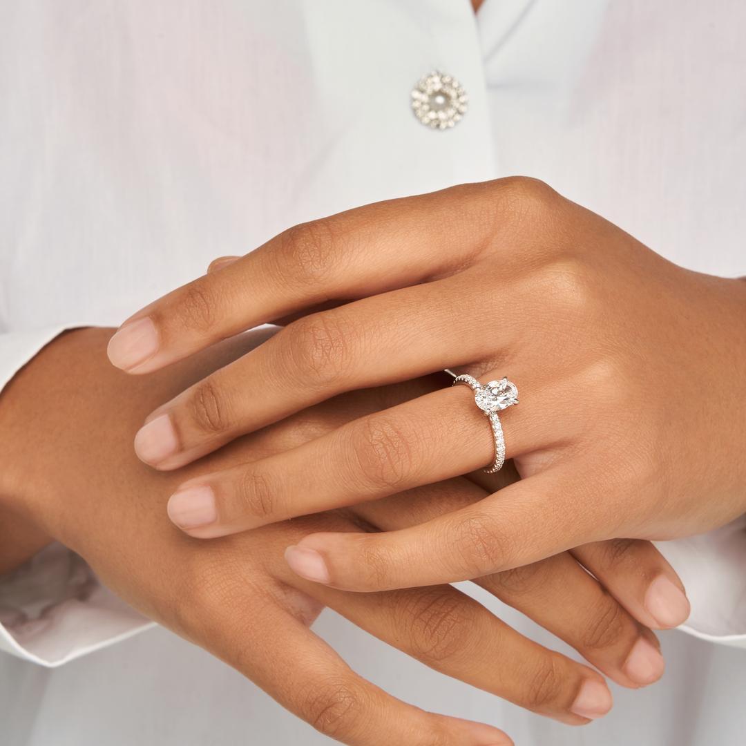 Hope Classic Pavé Engagement Ring with Moissanite (7283141869752)