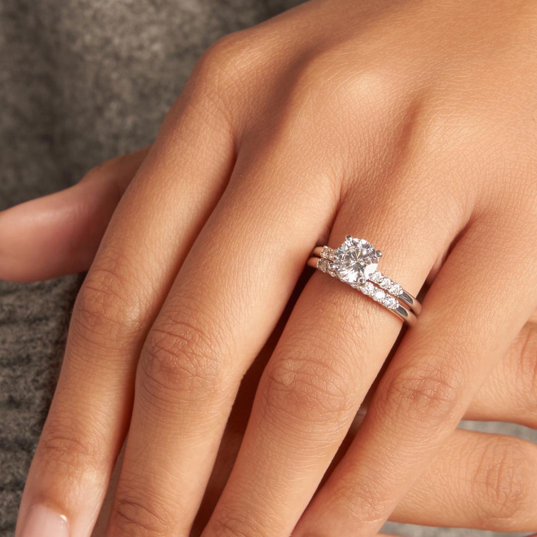 Elizabeth Diamond Engagement Ring with Moissanite (7283137937592)