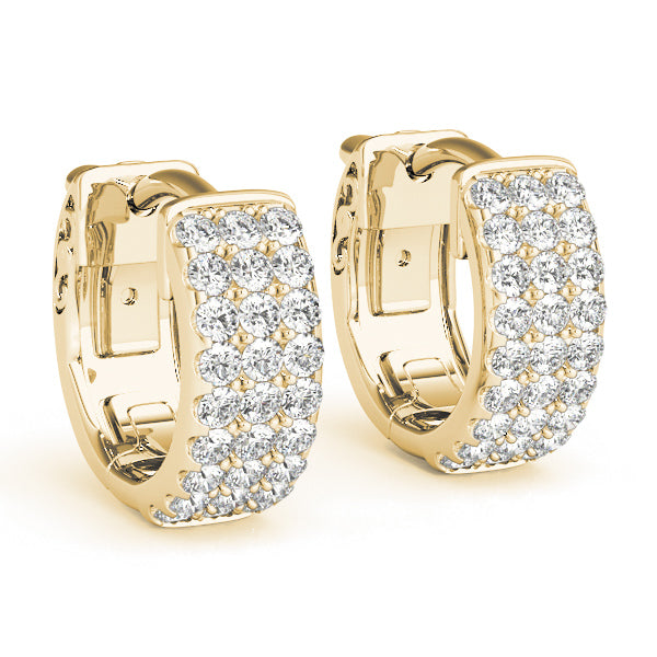 Triple Row Pavé Diamond Huggie Earrings (1/2 ct. tw.) (7196795011256)