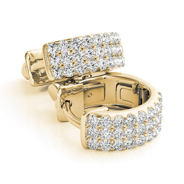 Triple Row Pavé Diamond Huggie Earrings (1/2 ct. tw.) (7196795011256)