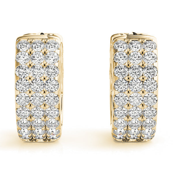 Triple Row Pavé Diamond Huggie Earrings (1/2 ct. tw.) (7196795011256)