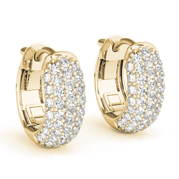 Five Row Diamond Pavé Huggie Earrings (7196795109560)