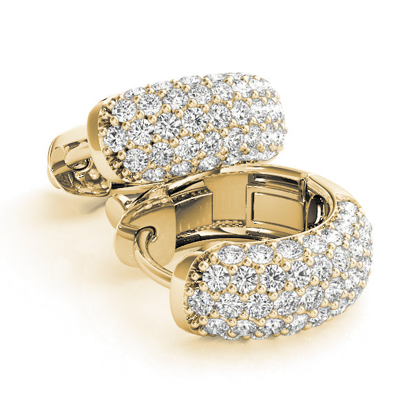 Five Row Diamond Pavé Huggie Earrings (7196795109560)