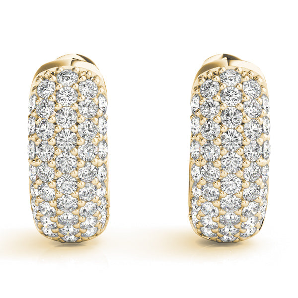 Five Row Diamond Pavé Huggie Earrings (7196795109560)