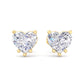 Heart Lab Diamond Stud Earrings (7426443149496)