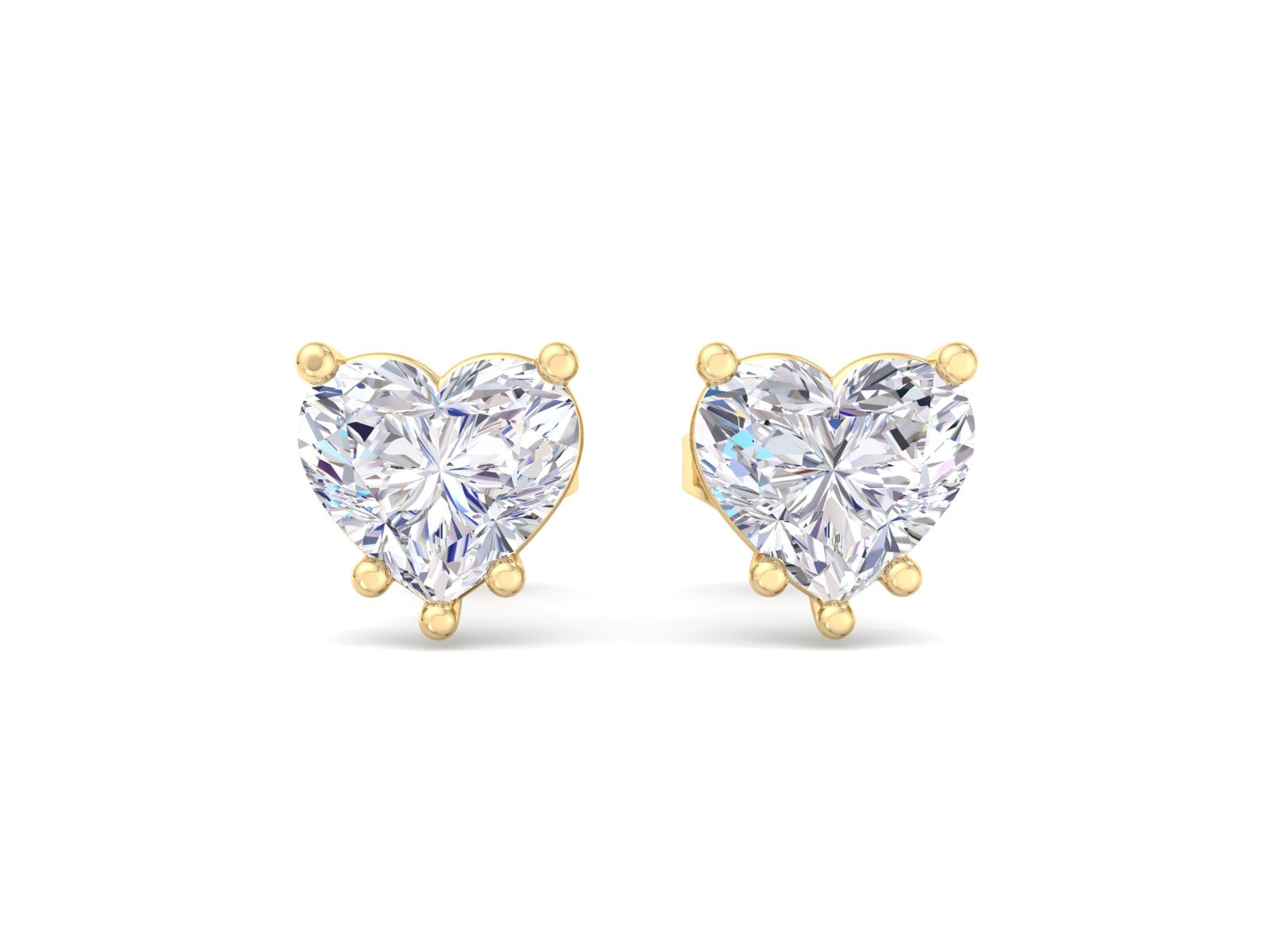 Heart Lab Diamond Stud Earrings (7426443149496)