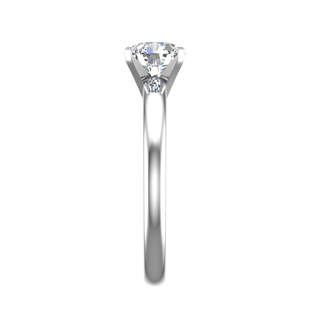 Lillian 4 Prong Solitaire Engagement Ring with Moissanite