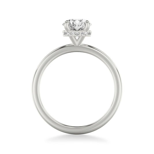 Alice Classic Hidden Halo Solitaire Engagement Ring with Moissanite (7372399509688)