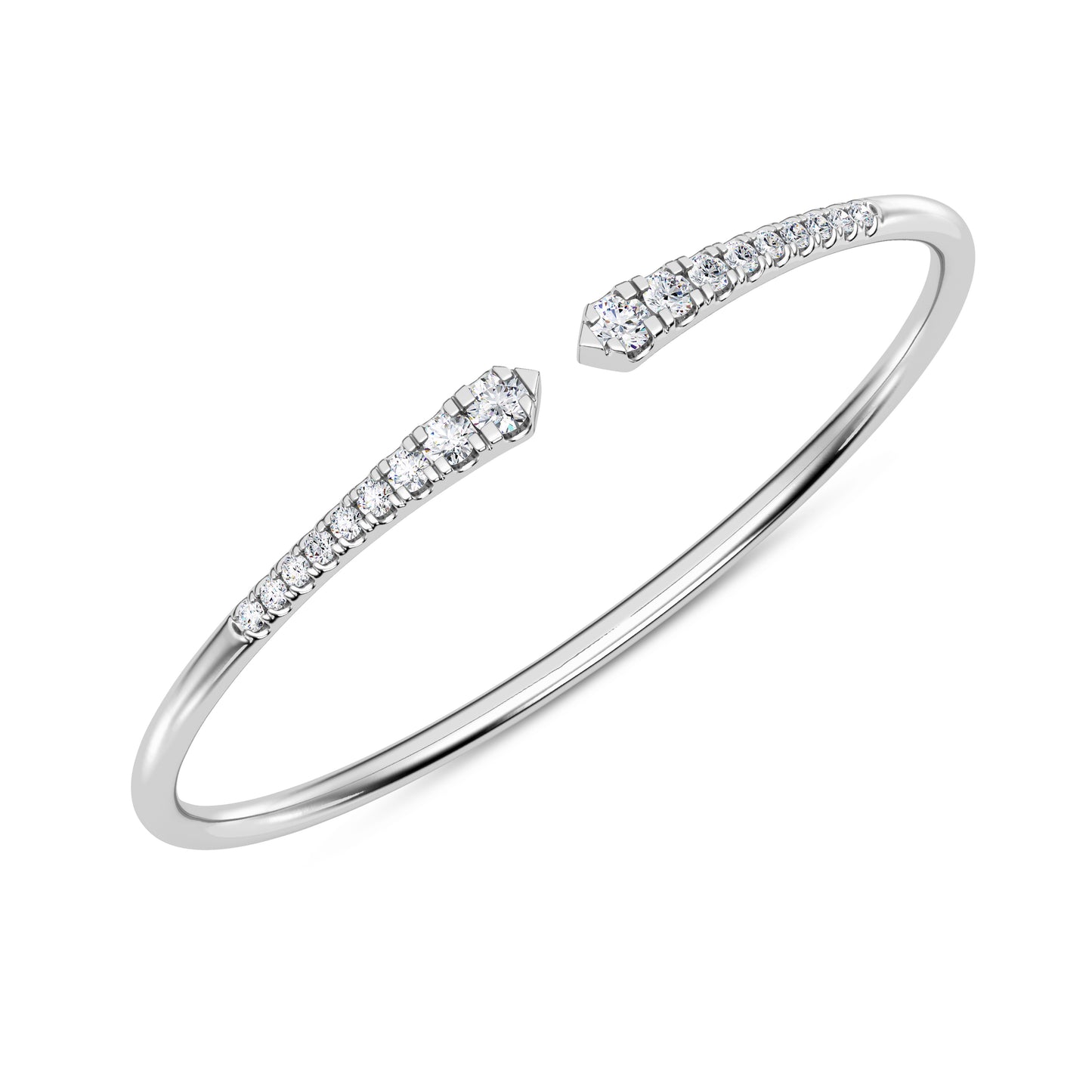 Open cuff diamond bracelet (9153412726968)