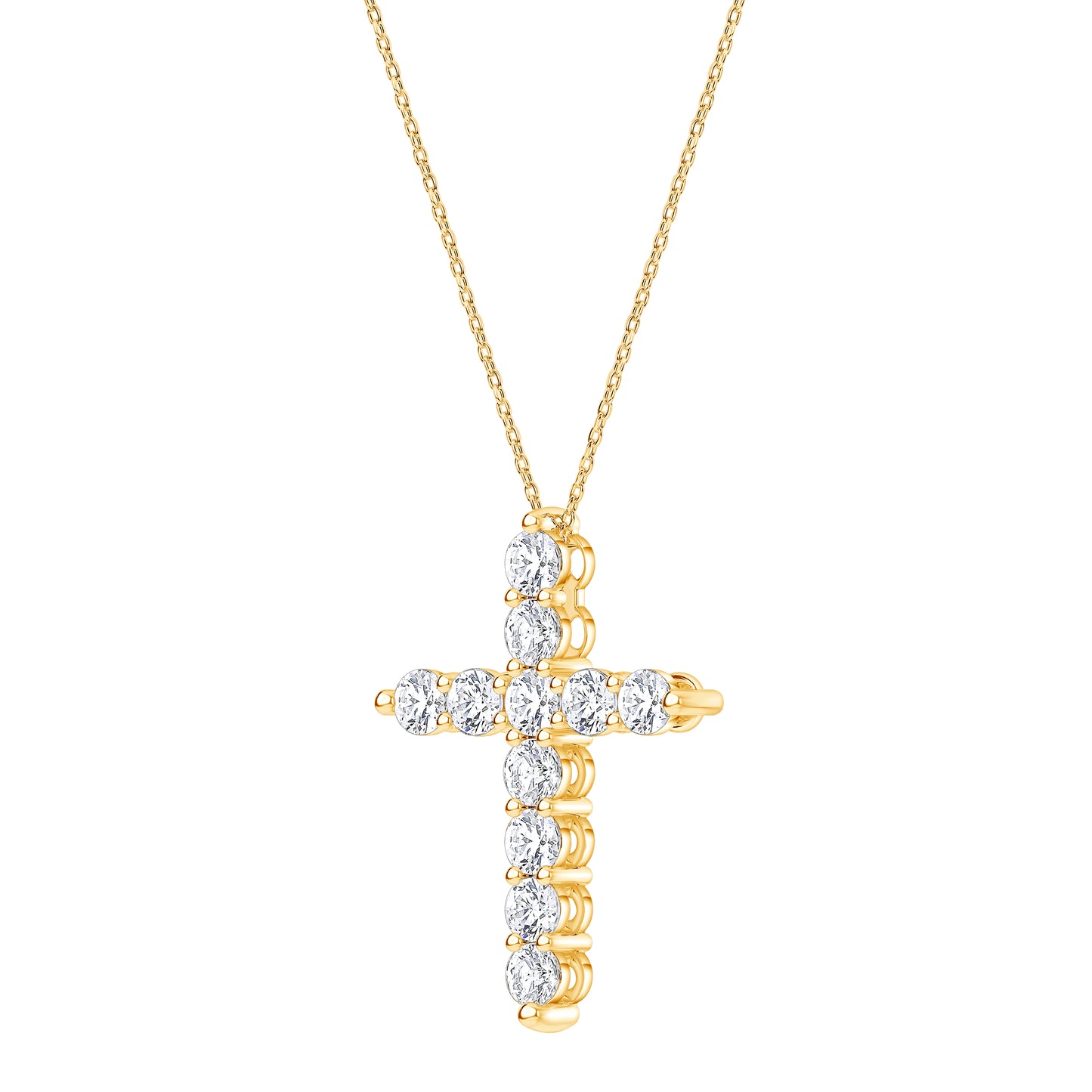 Classic Lab Diamond Cross Pendant (7355667873976)